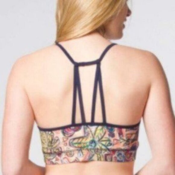 Joriki Women's Multicolor Abstract Floral Print Strappy Yoga Bra Top Size XS - Picture 3 of 7